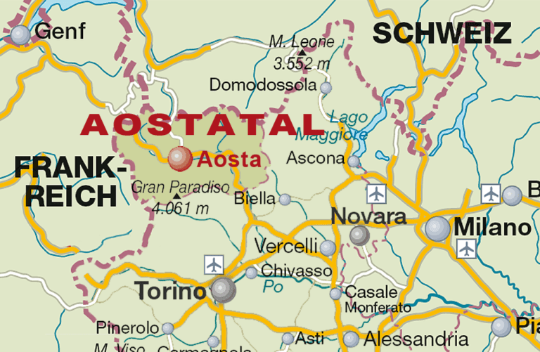 Aostatal: Weinanbaugebiet / Weinregion in Italien